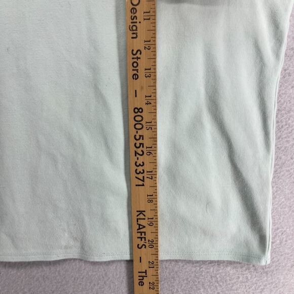 EILEEN FISHER Top M Cotton Interlock Jersey Crew Neck Short Sleeve Green - Picture 12 of 13